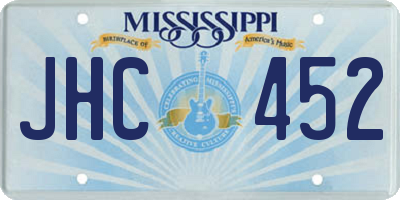 MS license plate JHC452