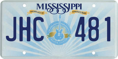 MS license plate JHC481