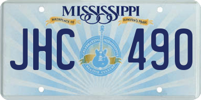 MS license plate JHC490