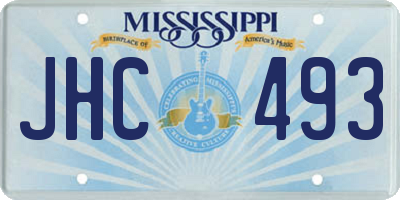 MS license plate JHC493