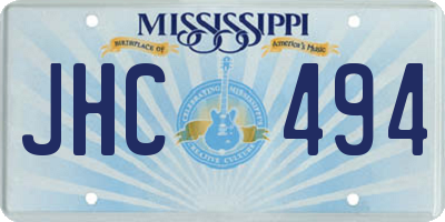 MS license plate JHC494