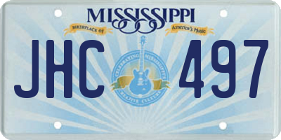 MS license plate JHC497
