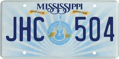 MS license plate JHC504