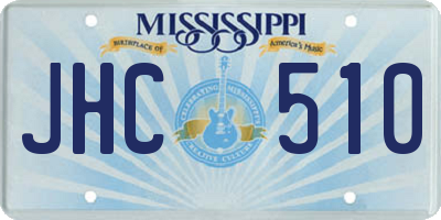 MS license plate JHC510