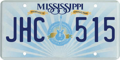 MS license plate JHC515