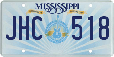 MS license plate JHC518