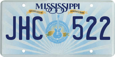 MS license plate JHC522