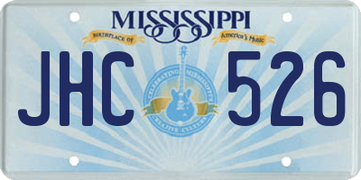 MS license plate JHC526