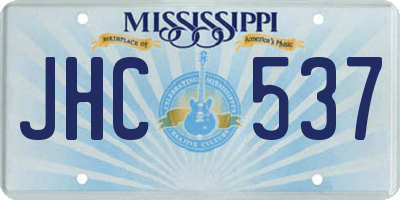 MS license plate JHC537