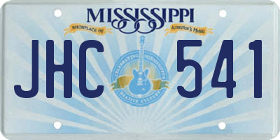 MS license plate JHC541