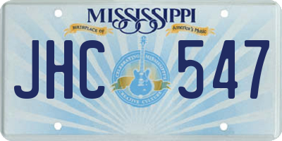 MS license plate JHC547