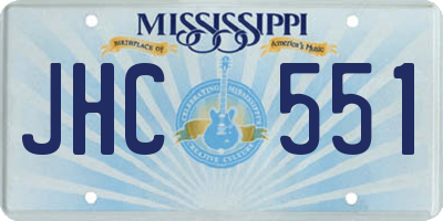 MS license plate JHC551