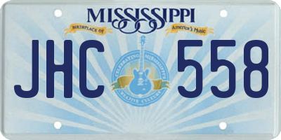 MS license plate JHC558