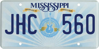 MS license plate JHC560