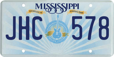MS license plate JHC578