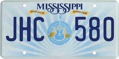 MS license plate JHC580