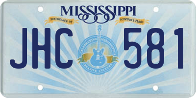 MS license plate JHC581