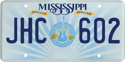 MS license plate JHC602