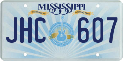 MS license plate JHC607
