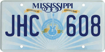 MS license plate JHC608