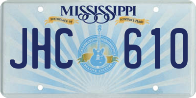 MS license plate JHC610
