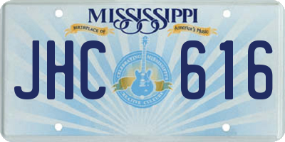 MS license plate JHC616