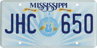 MS license plate JHC650