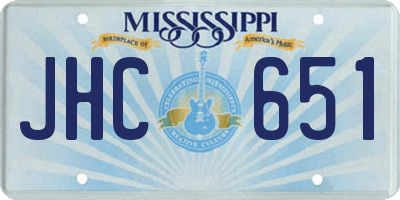 MS license plate JHC651