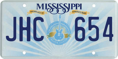MS license plate JHC654