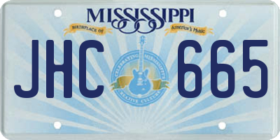 MS license plate JHC665