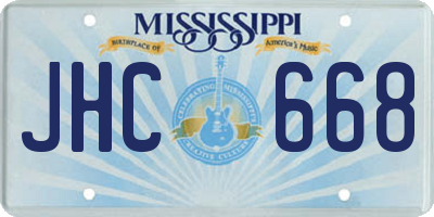 MS license plate JHC668