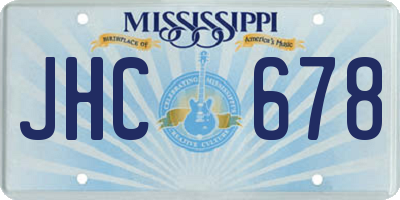 MS license plate JHC678