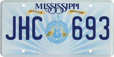 MS license plate JHC693