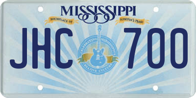 MS license plate JHC700
