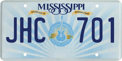 MS license plate JHC701