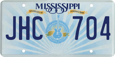 MS license plate JHC704