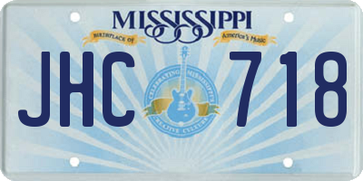 MS license plate JHC718