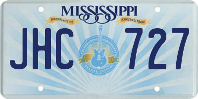 MS license plate JHC727