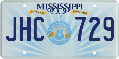 MS license plate JHC729