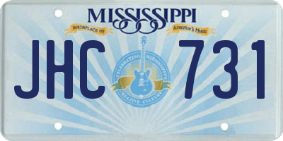 MS license plate JHC731