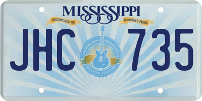 MS license plate JHC735