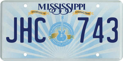 MS license plate JHC743