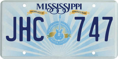 MS license plate JHC747