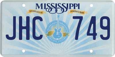 MS license plate JHC749