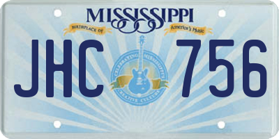 MS license plate JHC756