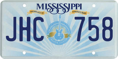 MS license plate JHC758