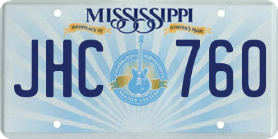 MS license plate JHC760