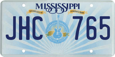 MS license plate JHC765