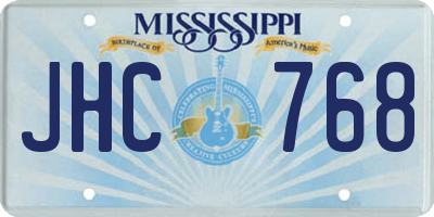 MS license plate JHC768