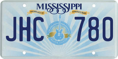 MS license plate JHC780